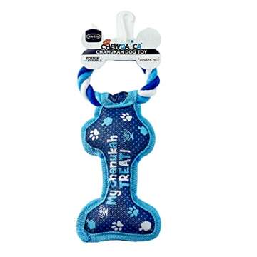 Rite Lite Hanukkah Bone Squeaky Dog Toy - Hanukkah Gifts for Dog Owners, Decorations, Goodie Bag Rew...