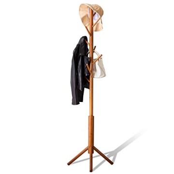 Stylish BMOSU Bamboo Coat Rack with Adjustable Height