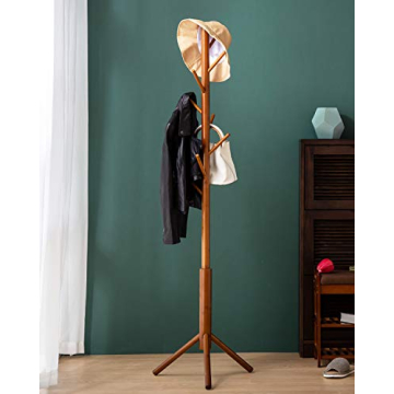 Stylish BMOSU Bamboo Coat Rack with Adjustable Height
