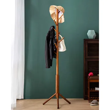 Stylish BMOSU Bamboo Coat Rack with Adjustable Height