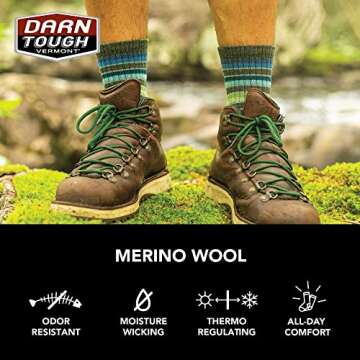 Darn Tough Vermont Hiker Merino Wool Boot Socks Cushion