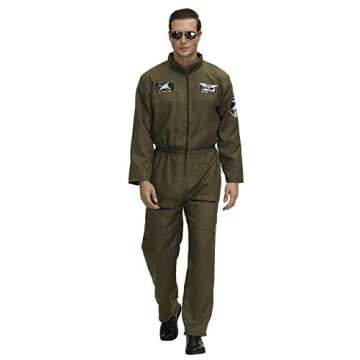 Parlsdy Dress Up Costume for Men Flight Suit Coveralls Mens Halloween Costumes Pilot Jumpsuit Green Medium