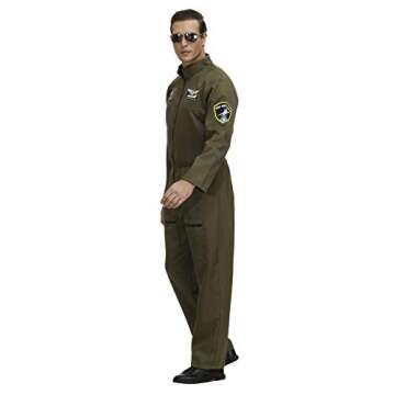 Parlsdy Dress Up Costume for Men Flight Suit Coveralls Mens Halloween Costumes Pilot Jumpsuit Green Medium