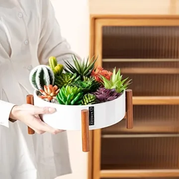 Kimisty Stylish Large Round Succulent Pot with Stand