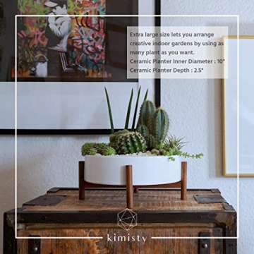 Kimisty Stylish Large Round Succulent Pot with Stand