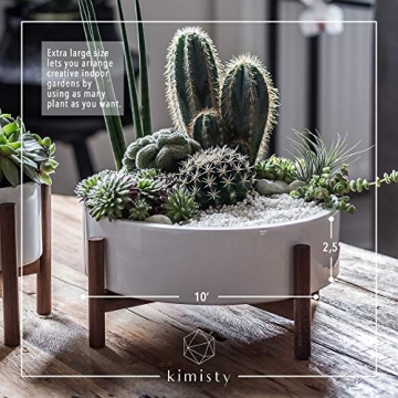 Kimisty Stylish Large Round Succulent Pot with Stand