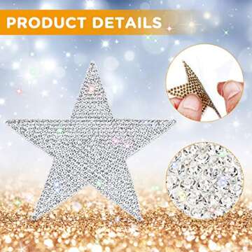 Frienda 8 Pieces Rhinestone Star Stickers Bling Car Decals Crystal Self Adhesive Diamond Car Stickers Glitter Auto Emblem Decals Decoration for Bumper Window Laptops Luggage