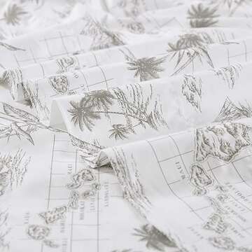 Tommy Bahama - King Sheets, Cotton Percale Bedding Set, Crisp & Cool, Stylish Home Decor (Vintage Map Brown, King)