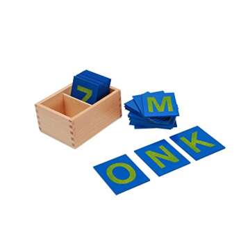 Adena Montessori Lower and Capital Case Sandpaper Letters,Early Child Development Learning Material,ABC Alphabet Preschool Toy Baby English Letters Language Teaching,Montessori Flash Cards for Kids