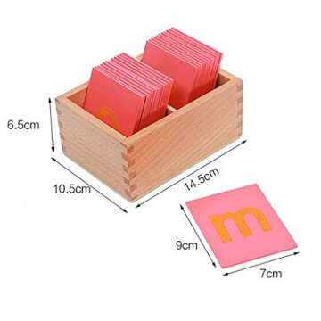 Adena Montessori Lower and Capital Case Sandpaper Letters,Early Child Development Learning Material,ABC Alphabet Preschool Toy Baby English Letters Language Teaching,Montessori Flash Cards for Kids