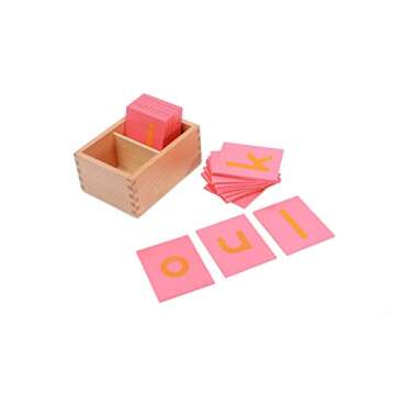 Adena Montessori Lower and Capital Case Sandpaper Letters,Early Child Development Learning Material,ABC Alphabet Preschool Toy Baby English Letters Language Teaching,Montessori Flash Cards for Kids