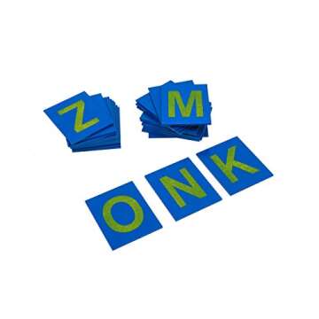 Adena Montessori Lower and Capital Case Sandpaper Letters,Early Child Development Learning Material,ABC Alphabet Preschool Toy Baby English Letters Language Teaching,Montessori Flash Cards for Kids