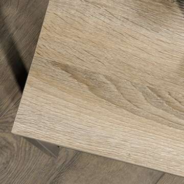 Sauder North Avenue Side Table with Open Shelving and Metal Frame