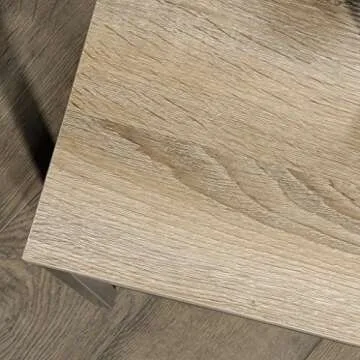 Sauder North Avenue Side Table with Open Shelving and Metal Frame