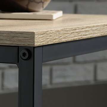 Sauder North Avenue Side Table with Open Shelving and Metal Frame