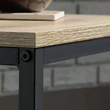 Sauder North Avenue Side Table with Open Shelving and Metal Frame