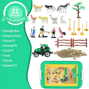AGENTLAN Farm Sensory Bin - Educational Fun for Kids