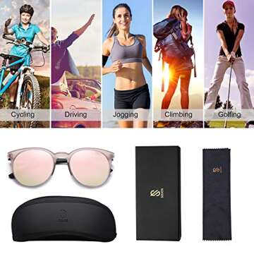 SOJOS Oversized Round Polarized Sports Sunglasses
