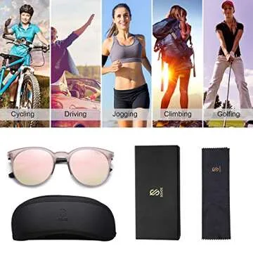 SOJOS Oversized Round Polarized Sports Sunglasses