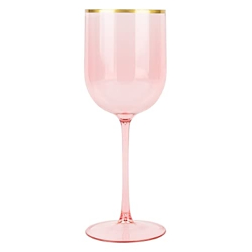PLASTICPRO Pink Wine Cups - Set of 10 Elegant Plastic Goblets