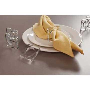 Acrylic Napkin Rings Set of 12 for Elegant Dining