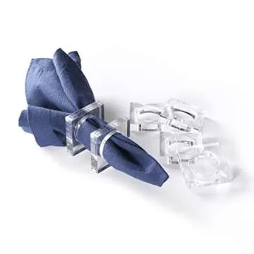 Acrylic Napkin Rings Set of 12 for Elegant Dining