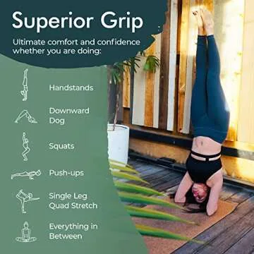 Earth Goods - Premium Eco Cork Yoga Mats - All Natural Yoga Mat Non Slip Eco Rubber & Native Cork Mat with Moisture-Resistant and Fit for Versatile Workout, 5mm x 72 inches x 24 inches