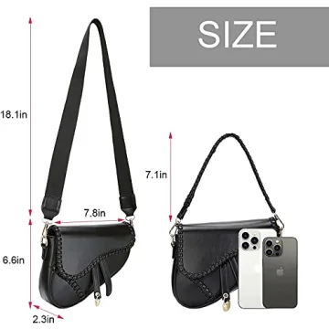 JBB Women Vintage Saddle Shoulder Bag - Chic Crossbody Purse