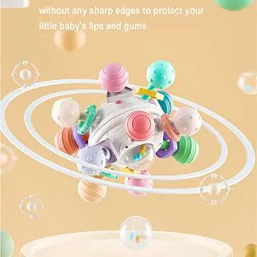 Baby Sensory Teething Toys - Soft and Safe Teether for Babies 0-12 Months - Grasping, Teething, and Rattle Activities - Ideal Gift for Infants
