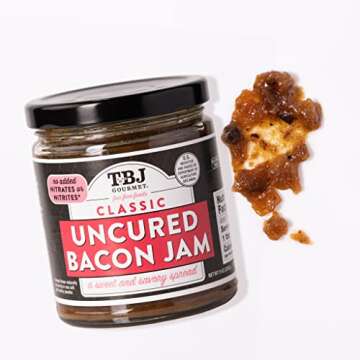 TBJ Gourmet Classic Bacon Jam - Original Recipe Bacon Spread - Uses Real Bacon, No Preservatives - Authentic Bacon Jams - 2 x 9 Ounces
