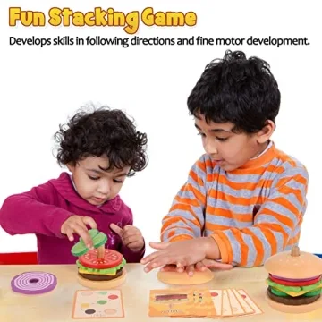 Montessori Burger Stacking Toy for Creative Play and Learning