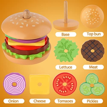 Montessori Burger Stacking Toy for Creative Play and Learning