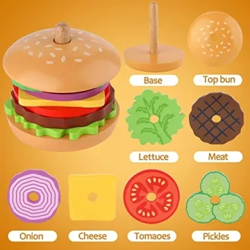 Montessori Burger Stacking Toy for Creative Play and Learning