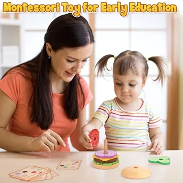Montessori Burger Stacking Toy for Creative Play and Learning