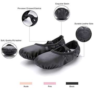 RoseMoli Ballet Shoes for Girls, Comfortable Dance Slippers