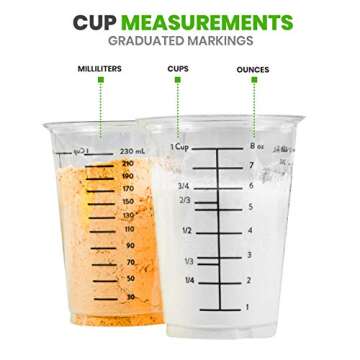 Disposable Measuring Cups for Resin - Pack of 20 8oz Clear Plastic Measuring Cup for Epoxy Resin, St...
