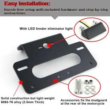 Xitomer Fender Eliminator Fit for GSXR 600/GSXR 750 L11 2024 2023 2022 2021 2020 2019 2018 2017 2016 2013-2024 GSXR600 Tail Tidy, Fender Eliminator Bracket with Led License Plate Light (Black)