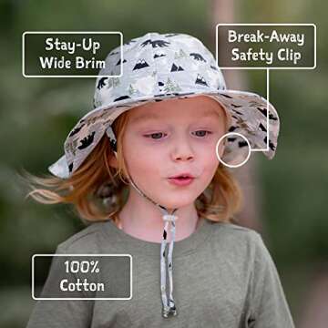 JAN & JUL Cotton Floppy Sun-Hat for Toddler Boy with UV Protection (M: 6-24 Months, Atlantic Blue)