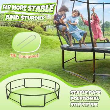 BCAN Trampoline 8FT 10FT 12FT 14FT 15FT 16FT Recreational Trampoline with Enclosure for Kids Adults, ASTM Approved, Outdoor Trampoline with Ladder for Kids