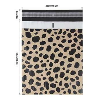 PackaPro 10x13 Poly Mailers 100 Pack Plastic Shipping Bags for clothing packaging mailing 3.15 Mil Self Seal Non-Padded Shipping Envelopes for small business Brown/Black leopard Print
