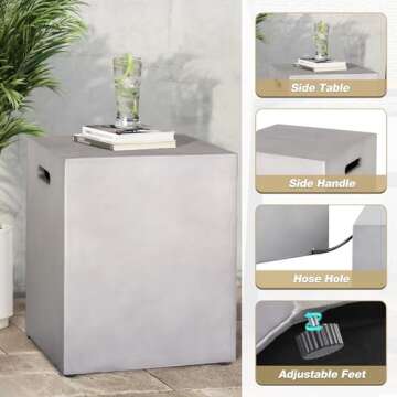 ReeQuo 60-inch Outdoor Propane Fire Pit Table Set