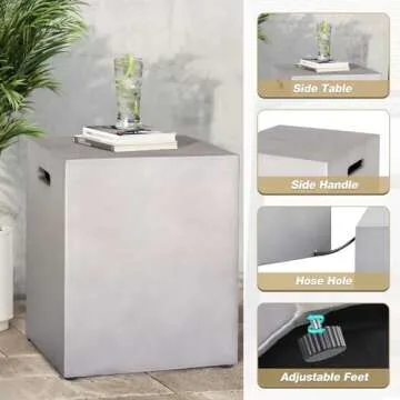 ReeQuo 60-inch Outdoor Propane Fire Pit Table Set