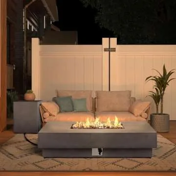 ReeQuo 60-inch Outdoor Propane Fire Pit Table Set