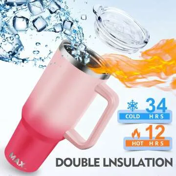 MaxBase 40 oz Insulated Travel Tumbler for Drinks