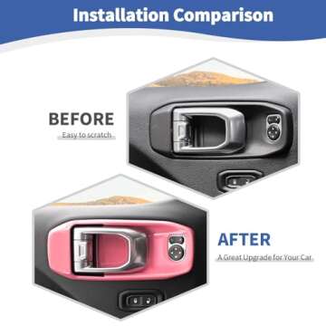 RT-TCZ for Jeep JL Inner Door Handle Bowl Cover Trim for Jeep Wrangler JL JLU Gladiator JT 2018-2024...