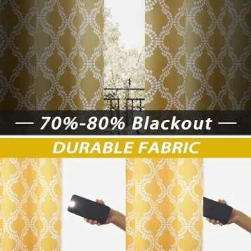 DriftAway Geometric Room Darkening Curtain for Living Room Bedroom 84 Inch Length Modern Moroccan Thermal Grommet Window Drapes 2 Panels