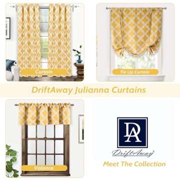 DriftAway Geometric Room Darkening Curtain for Living Room Bedroom 84 Inch Length Modern Moroccan Thermal Grommet Window Drapes 2 Panels