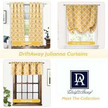 DriftAway Geometric Room Darkening Curtain for Living Room Bedroom 84 Inch Length Modern Moroccan Thermal Grommet Window Drapes 2 Panels