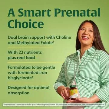 MegaFood Baby & Me 2 Prenatal Vitamin and Minerals - Vitamins for Women - with Folate (Folic Acid Natural Form), Choline, Iron, Iodine, and Vitamin C, Vitamin D and more - 60 Tabs (30 Servings)