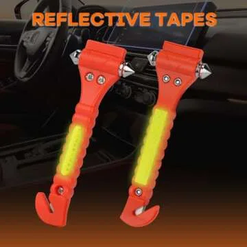 SINSEN Car Safety Hammer Set of 2 Emergency Escape Tool Auto Car Window Glass Hammer Breaker and Seat Belt Cutter Escape 2-in-1 for Family Rescue & Auto Emergency Escape Tools